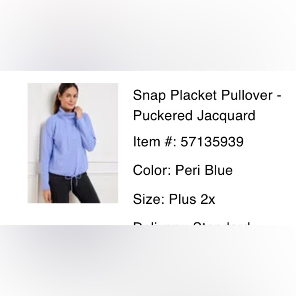 Talbots Snap Placket Pullover In Blue - image 1